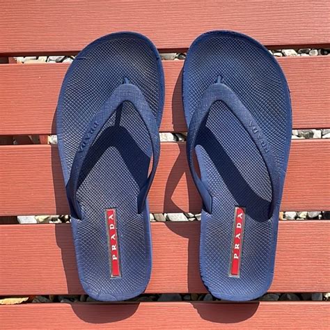 prada saffiano rubber flip flops|Prada ladies sandals.